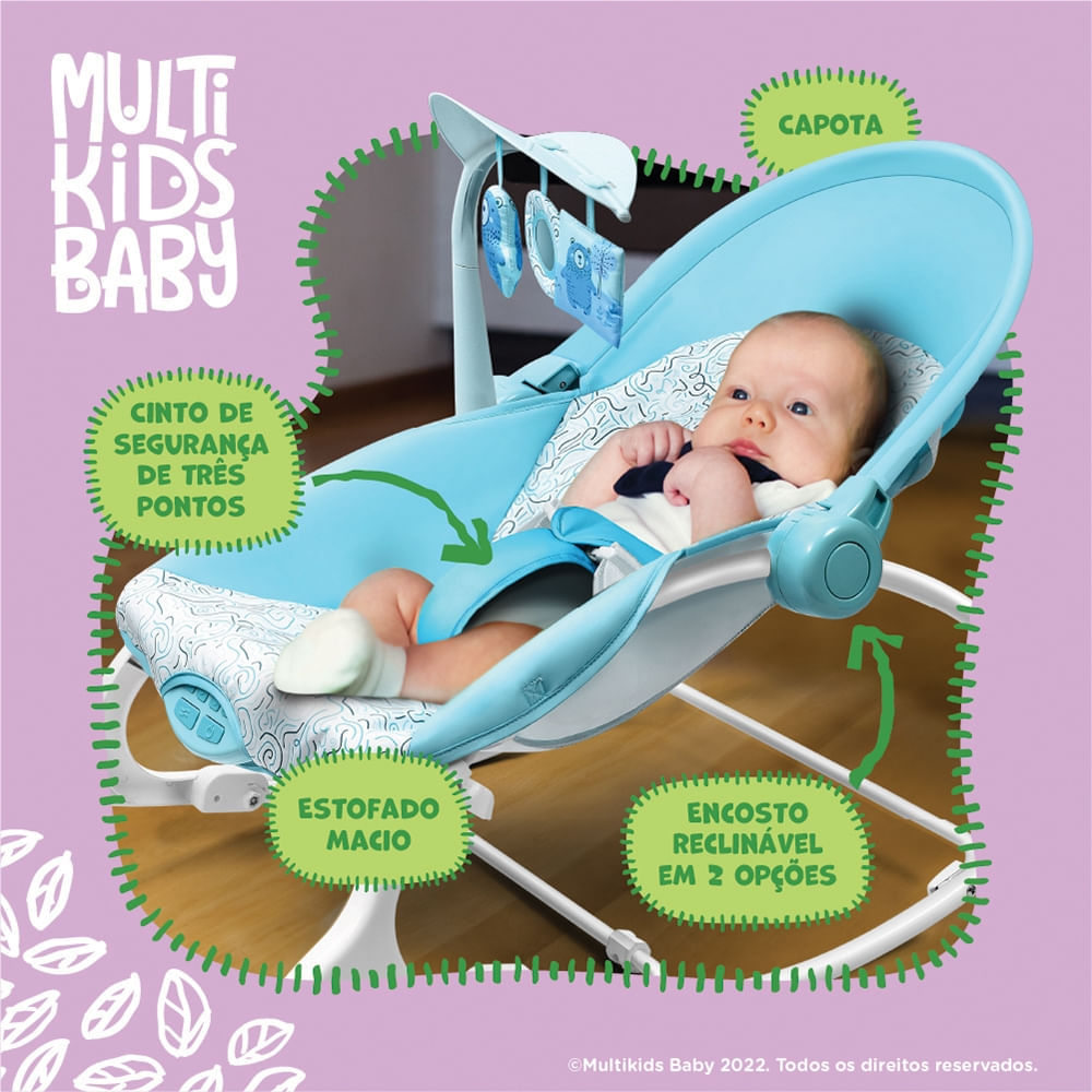 Cadeira De Descanso Seasons 0-18kgs Multikids Baby Azul