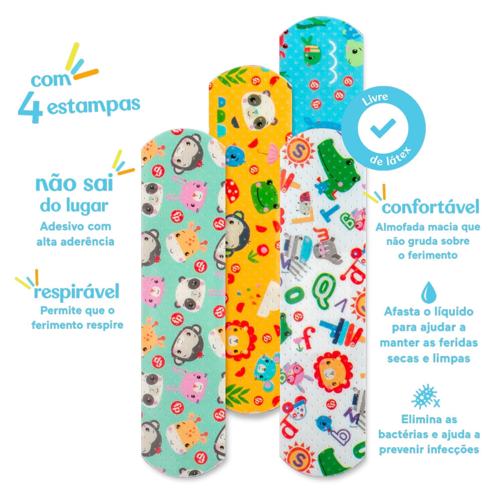 Curativo Fisher Price Estampado Com 25 Unidades