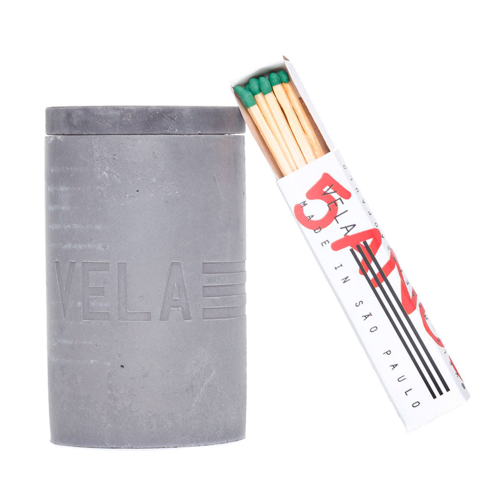 Vela Aromática Made In São Paulo Natural Concreto Preta 198G