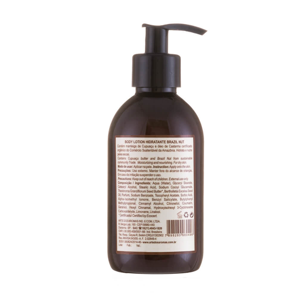 Loção Hidratante Corporal Arte Dos Aromas Castanha Do Brasil 220Ml