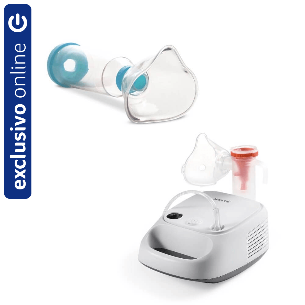Inalador Compressor NebPlus Bivolt + Espaçador Para Medicamento Multilaser