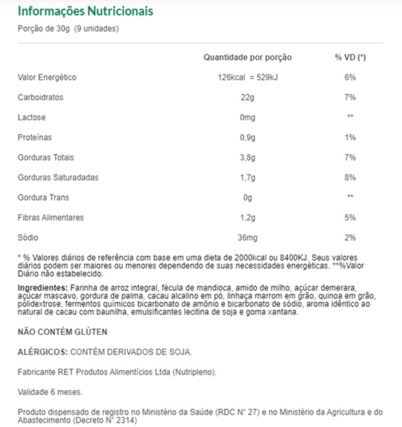 Cookie De Cacau Mundo Verde Seleção 100G