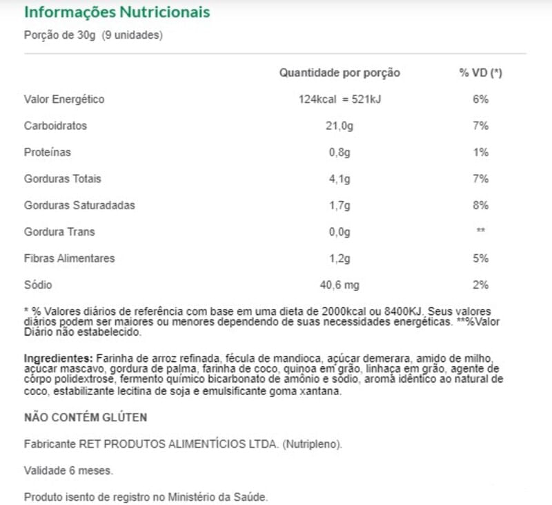 Cookie De Coco Mundo Verde Seleção 100G