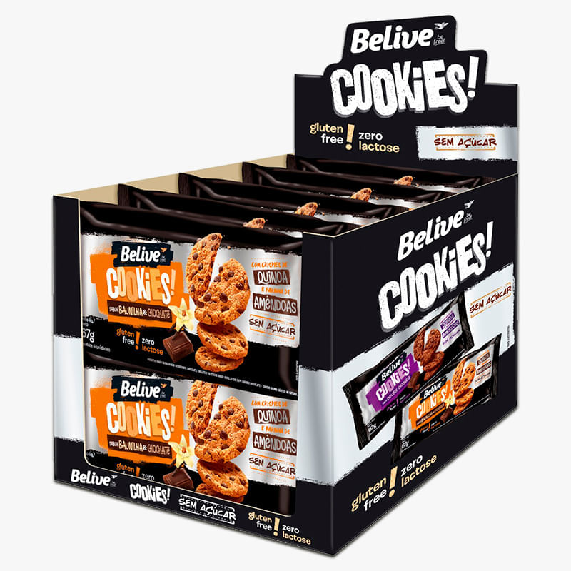 Cookies Belive Zero Açúcar Baunilha E Gotas Chocolate 67G