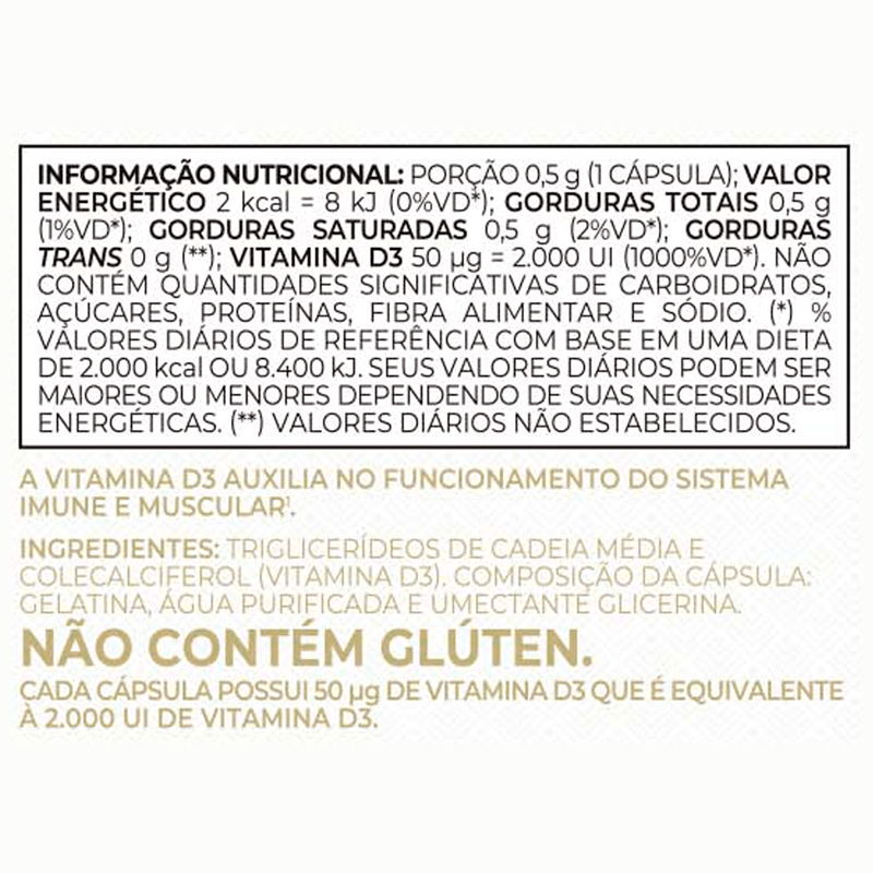 Vita D3 2000ui Vitafor 500mg Com 60 Cápsulas