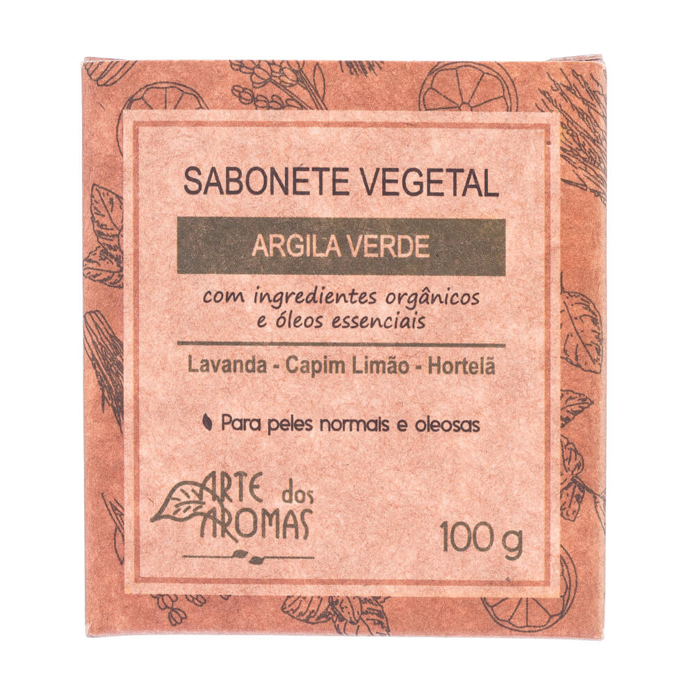Sabonete Em Barra Vegetal Natural Arte Dos Aromas De Argila Verde 100G