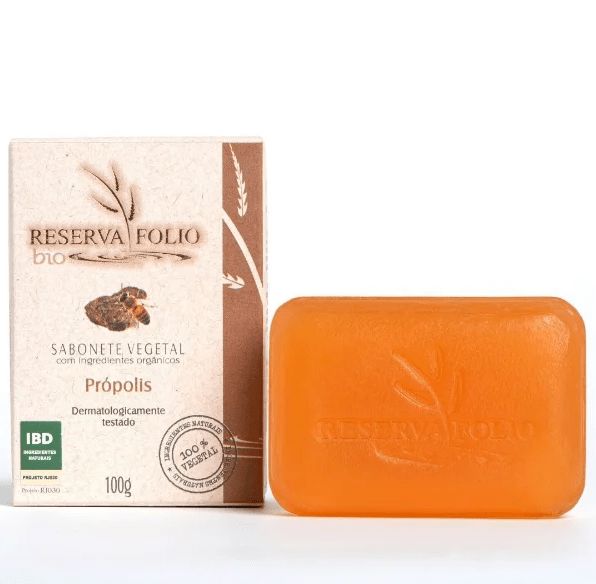 Sabonete Em Barra Vegetal Orgânico Reserva Folio De Própolis 100G