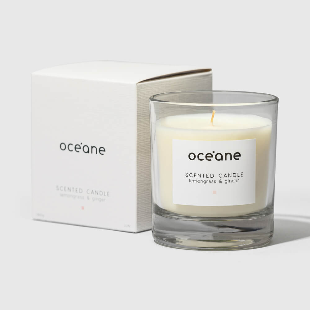 Vela Aromática Océane Capim Limão E Gengibre 180G