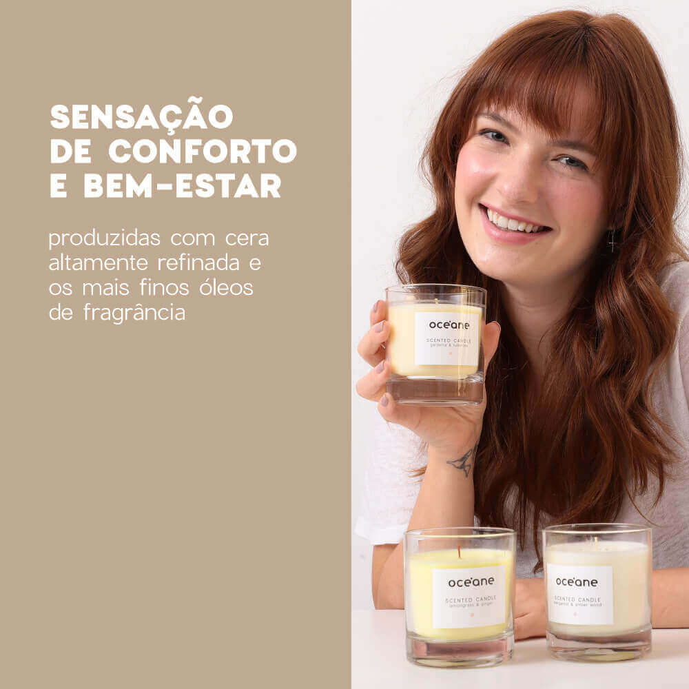 Vela Aromática Océane Capim Limão E Gengibre 180G