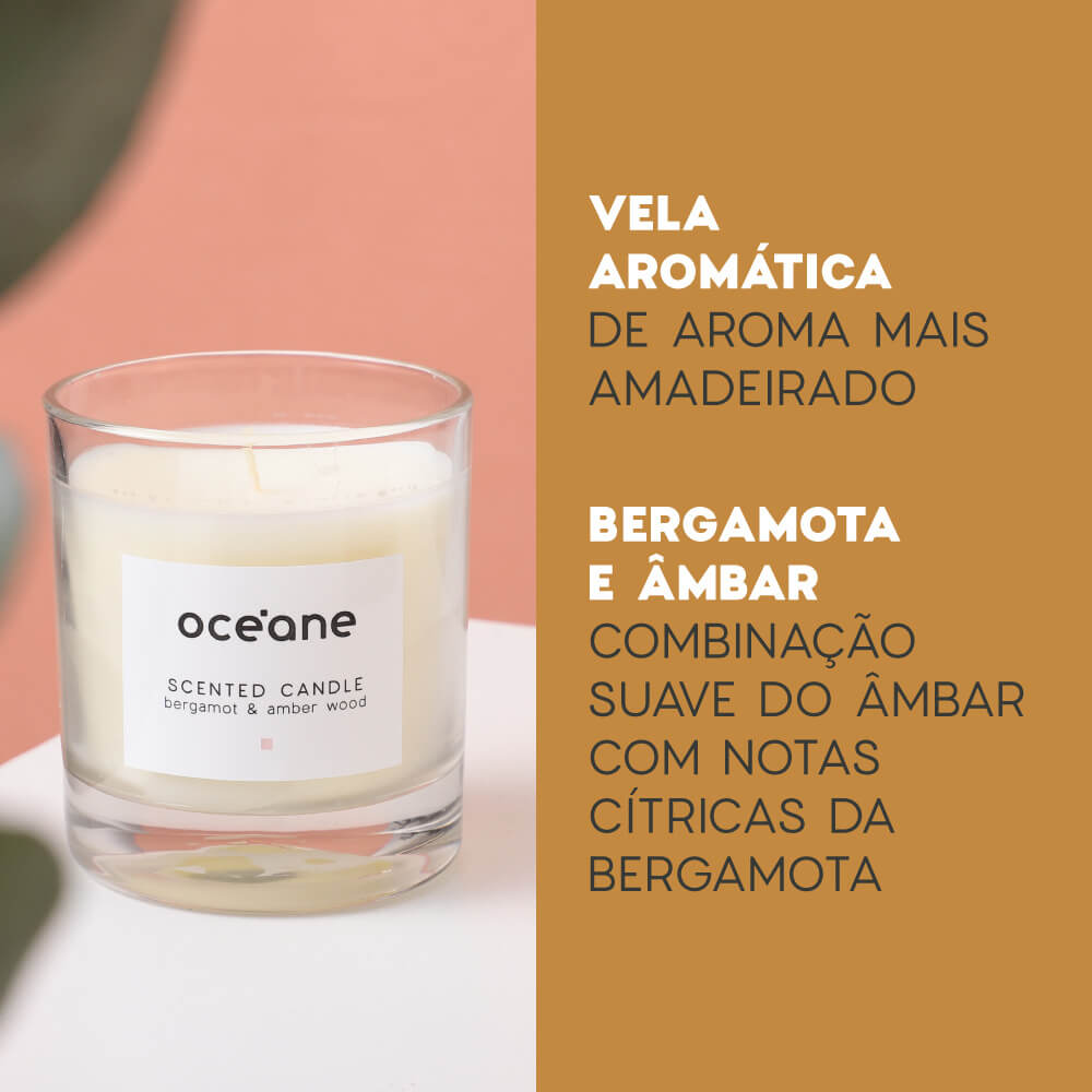 Vela Aromática Océane Bergamota E Âmbar 180G