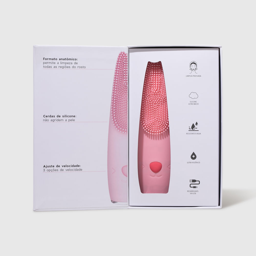 Aparelho Para Limpeza Facial Elétrico Océane Rosa Bunny Cleaner