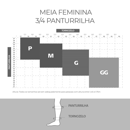 Meia Attiva Média Compressão 18-21 Mmhg Panturrilha Tam GG