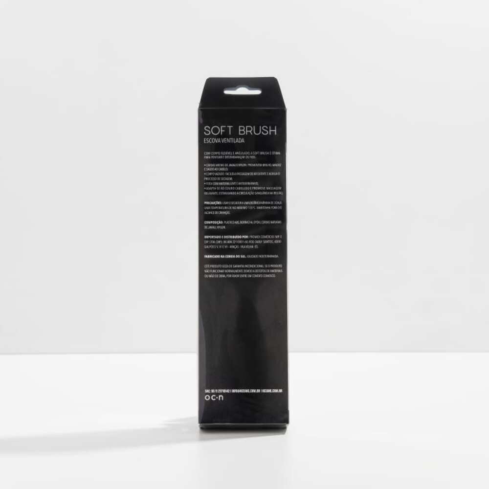 Escova De Cabelo Océane Soft Brush Ventilada Preta