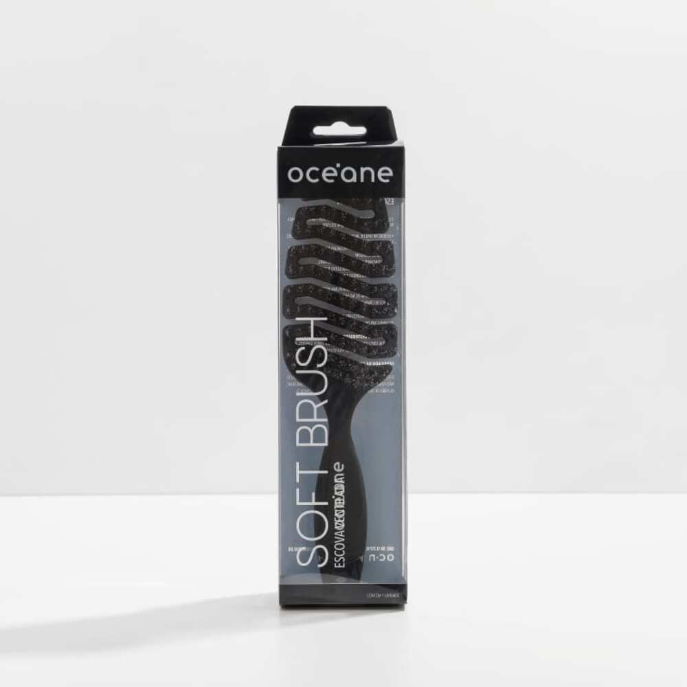 Escova De Cabelo Océane Soft Brush Ventilada Preta