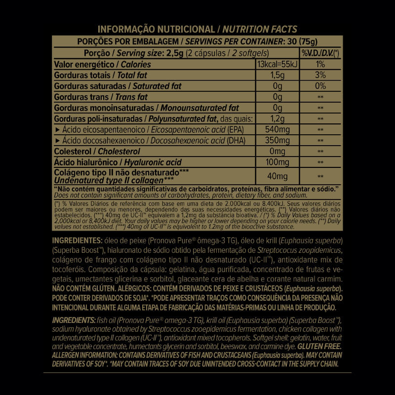Ômega Joint Essential Nutrition 60 Cápsulas