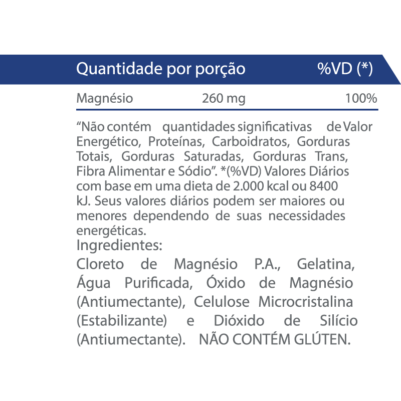 Cloreto De Magnésio PA Vitaminlife 60 Cápsulas