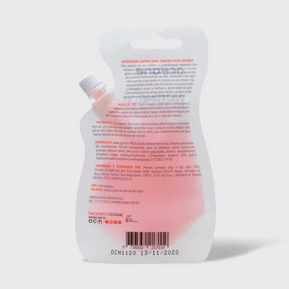 Máscara Facial Océane Noturna Com Melancia 35Ml