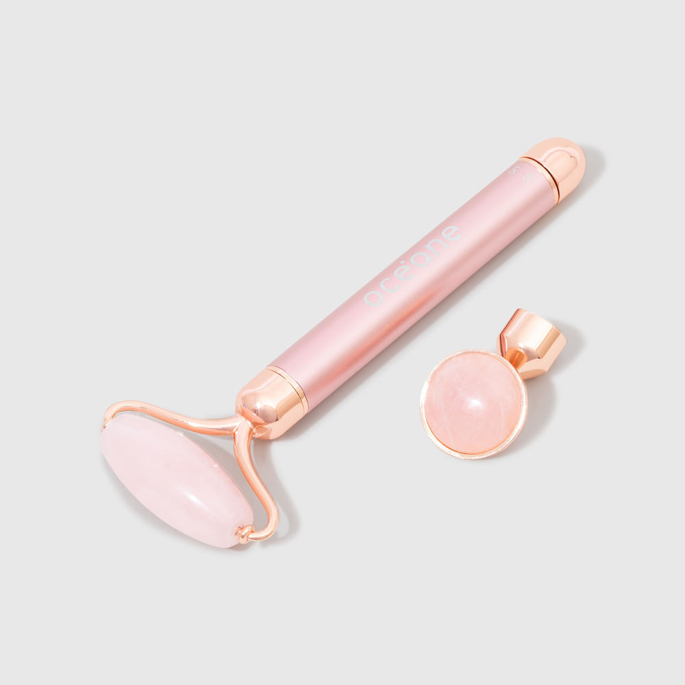 Massageador Elétrico De Quartzo Rosa Océane Vibrating Roller
