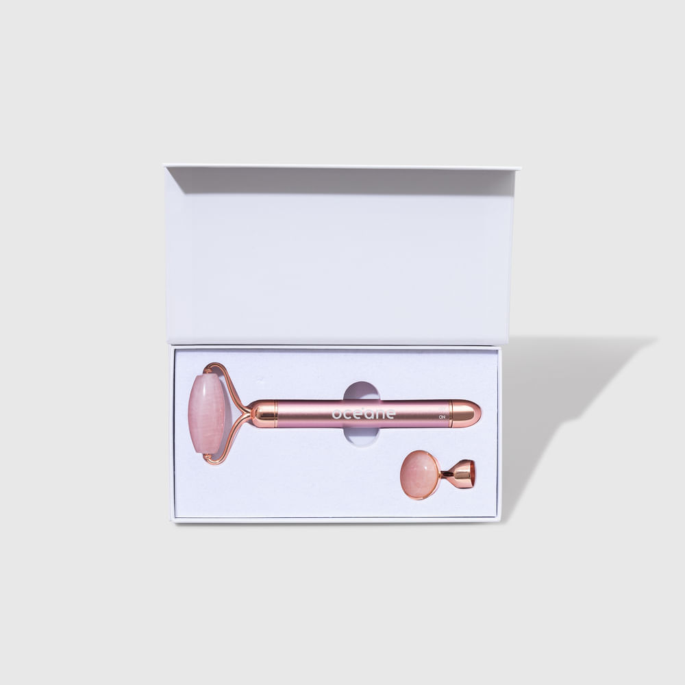 Massageador Elétrico De Quartzo Rosa Océane Vibrating Roller