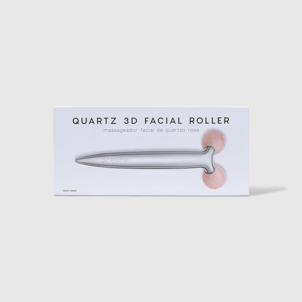 Massageador Facial Océane De Quartzo Rosa 3D