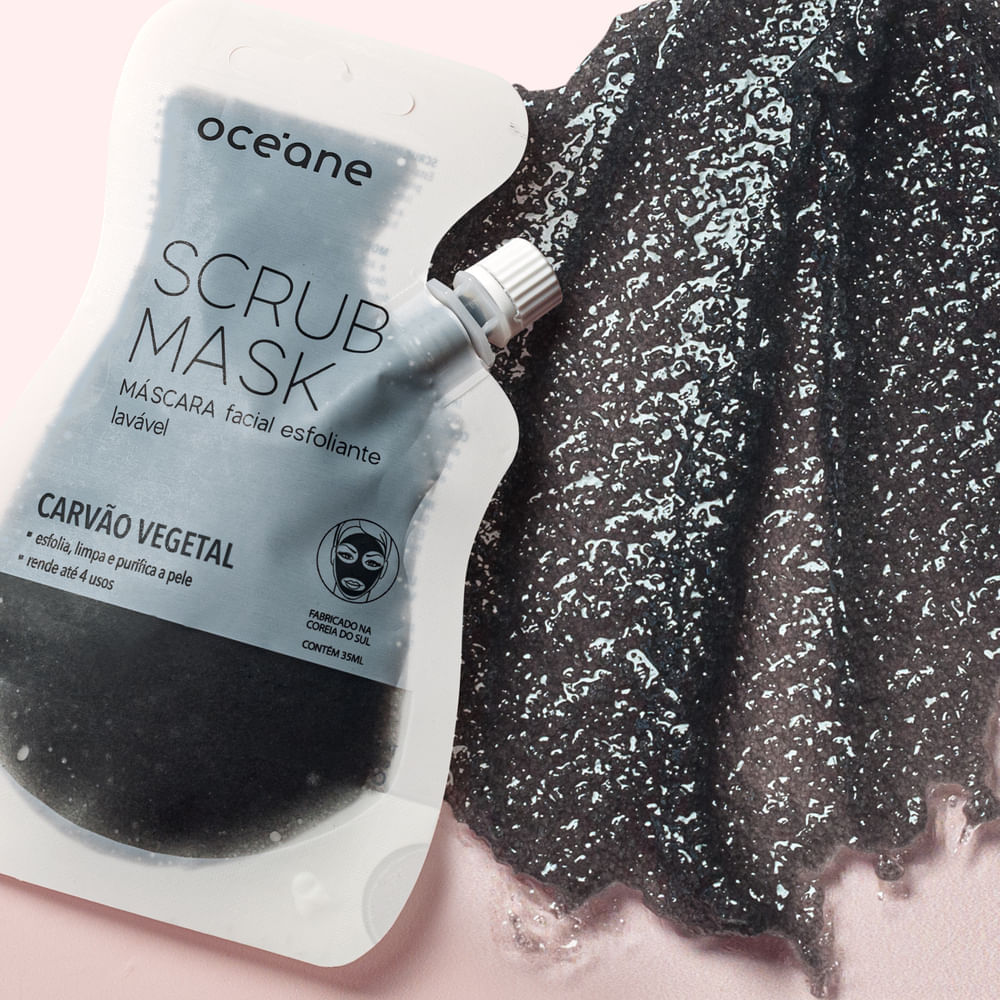 Máscara Facial Océane Esfoliante De Carvão Vegetal 35Ml