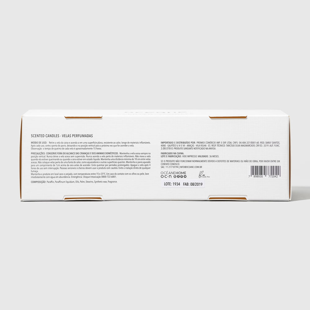 Kit 3 Velas Aromáticas Océane Scented Candle Set 50g