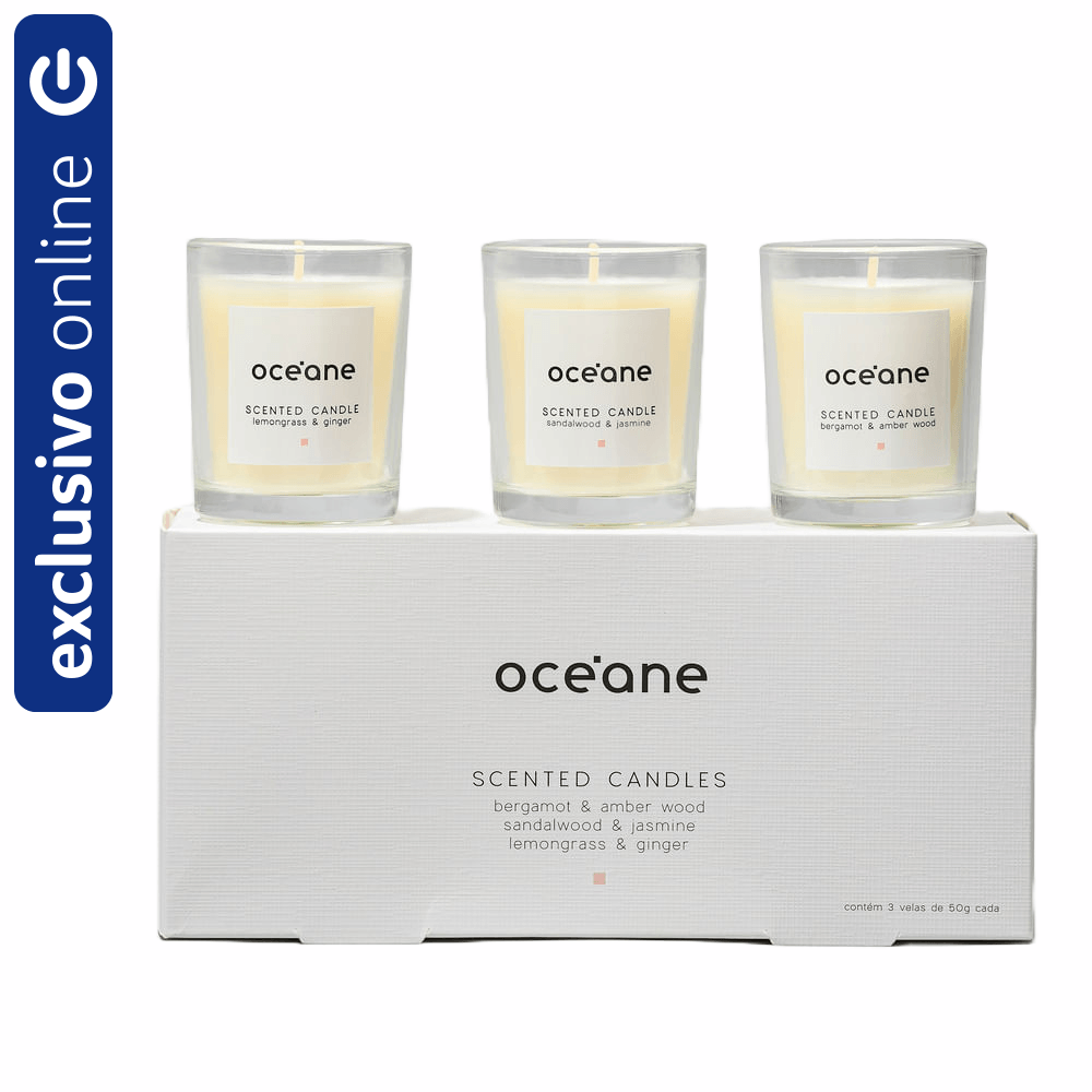 Kit 3 Velas Aromáticas Océane Scented Candle Set 50g