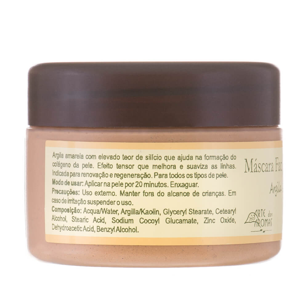 Máscara Facial Arte Dos Aromas Iluminadora Natural Argila Amarela 90G
