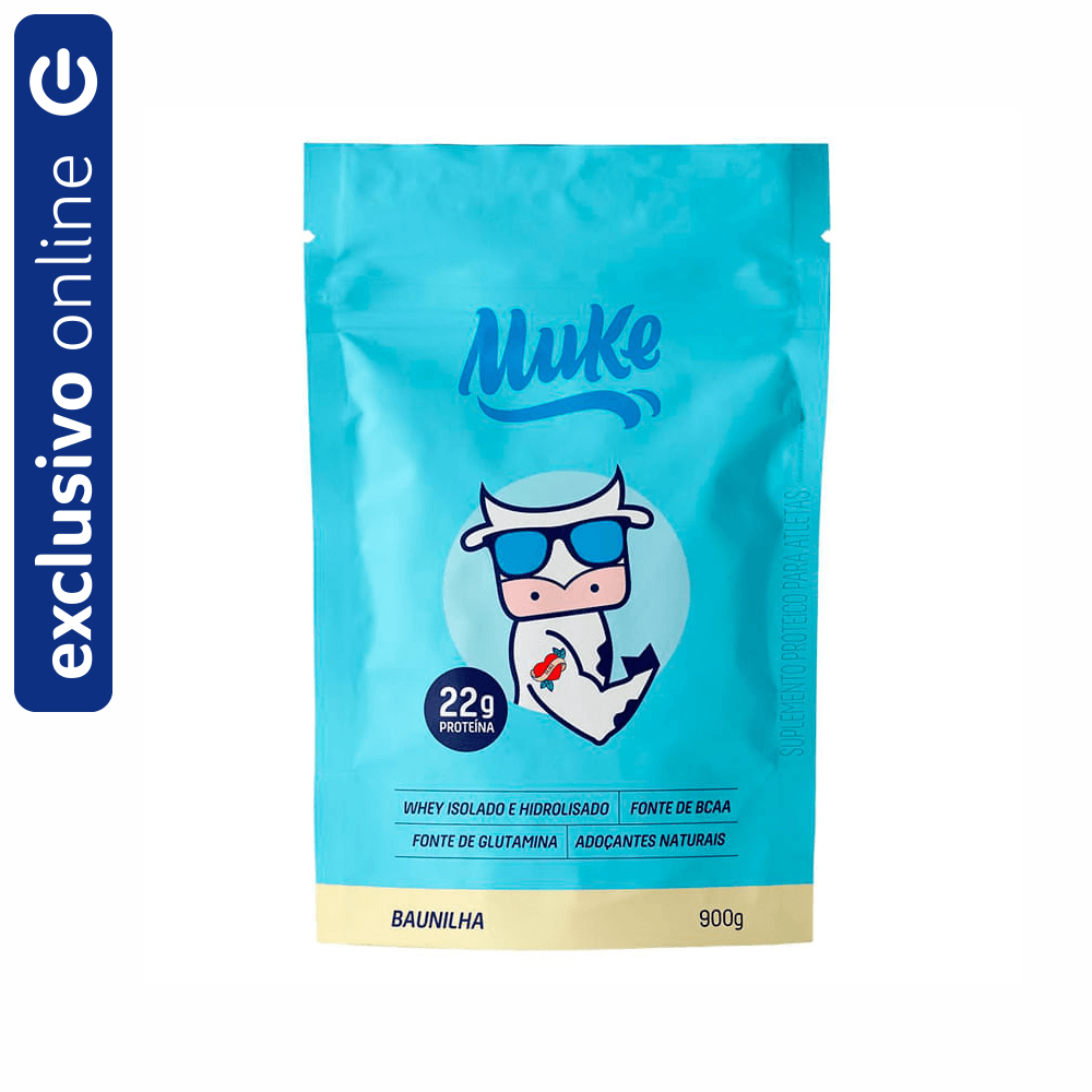 Refil Whey Protein Muke Isolado E Hidrolisado Baunilha 900G