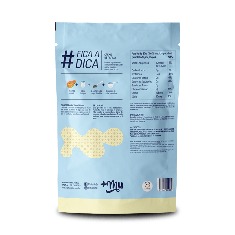 Refil Whey Protein Muke Isolado E Hidrolisado Baunilha 900G