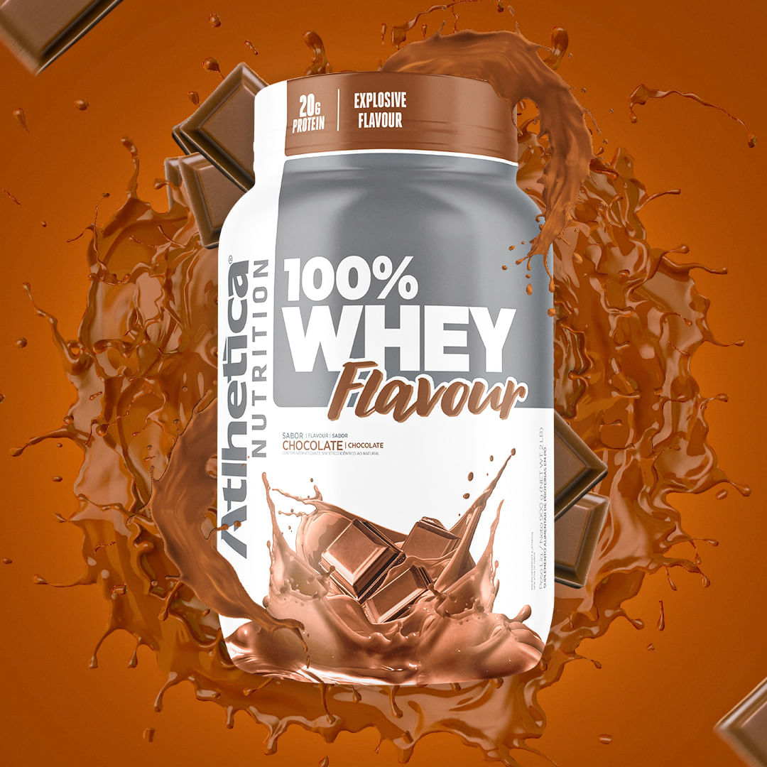 100% Whey Flavour Chocolate Atlhetica Nutrition Pote 900g