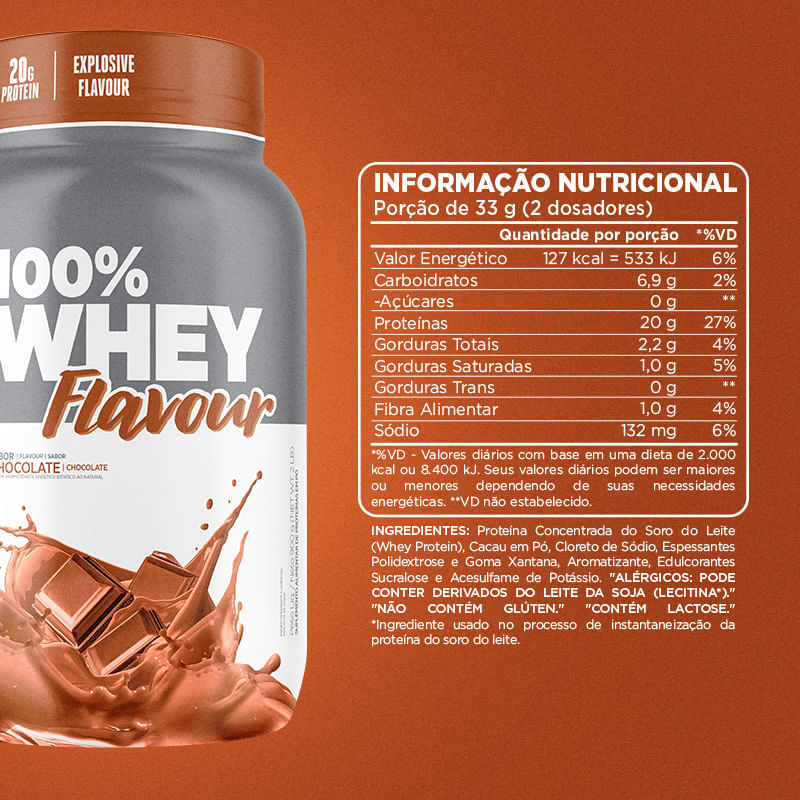 100% Whey Flavour Chocolate Atlhetica Nutrition Pote 900g