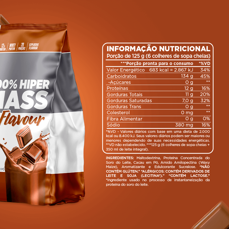 100% Hiper Mass Flavour Chocolate Atlhetica Nutrition 2,5kg
