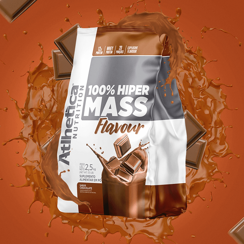 100% Hiper Mass Flavour Chocolate Atlhetica Nutrition 2,5kg
