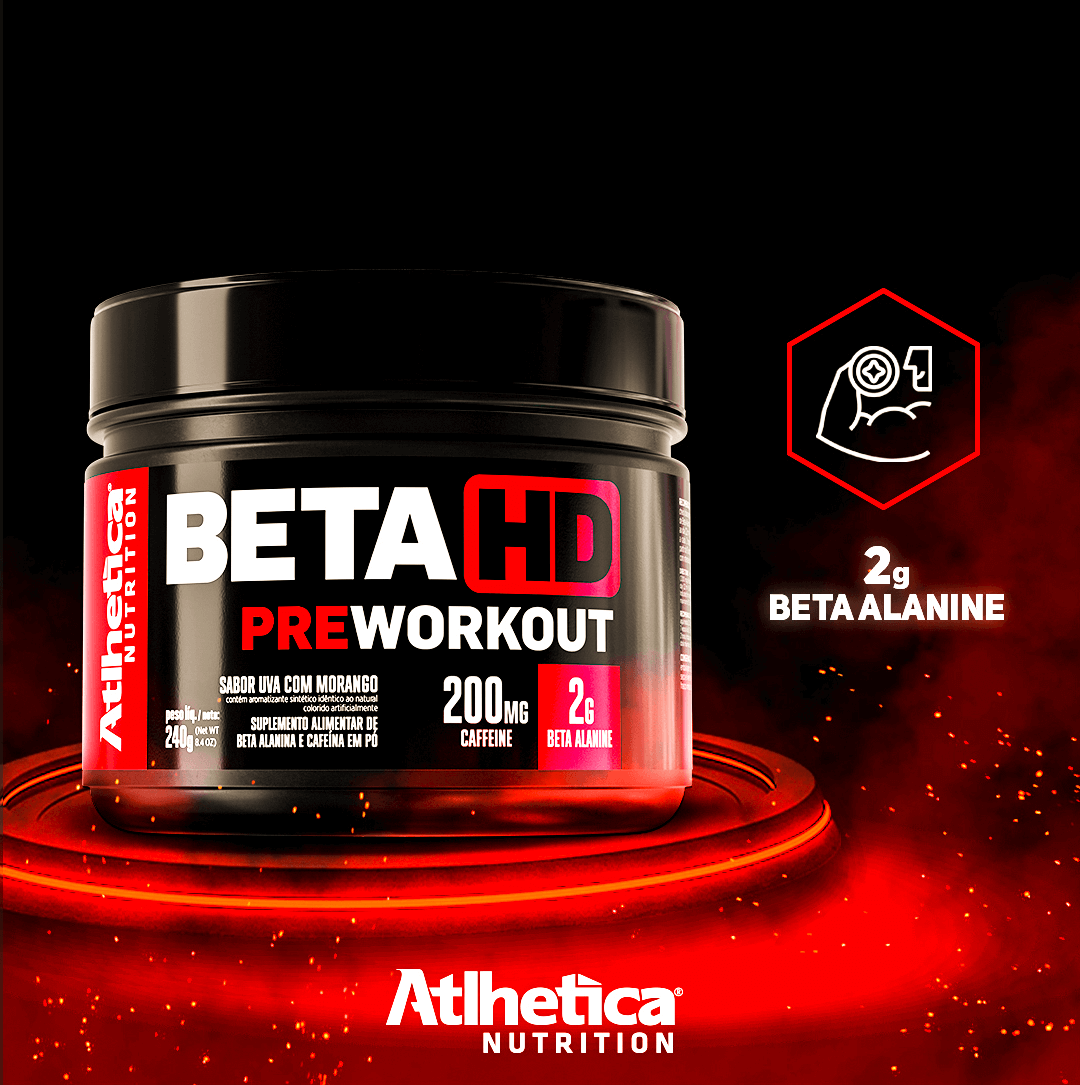 Beta HD Pre Workout Uva Com Morango Atlhetica Nutrition 240g