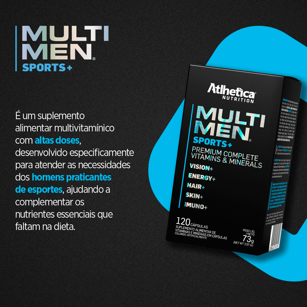 Multimen Sports+ Atlhetica Nutrition 120 Cápsulas