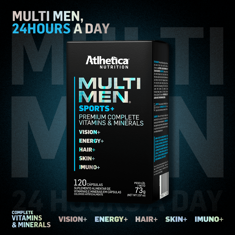 Multimen Sports+ Atlhetica Nutrition 120 Cápsulas