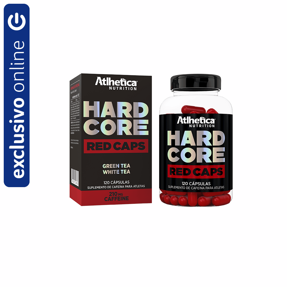 Hardcore Red 210mg Cafeína Atlhetica Nutrition 120 Cápsulas