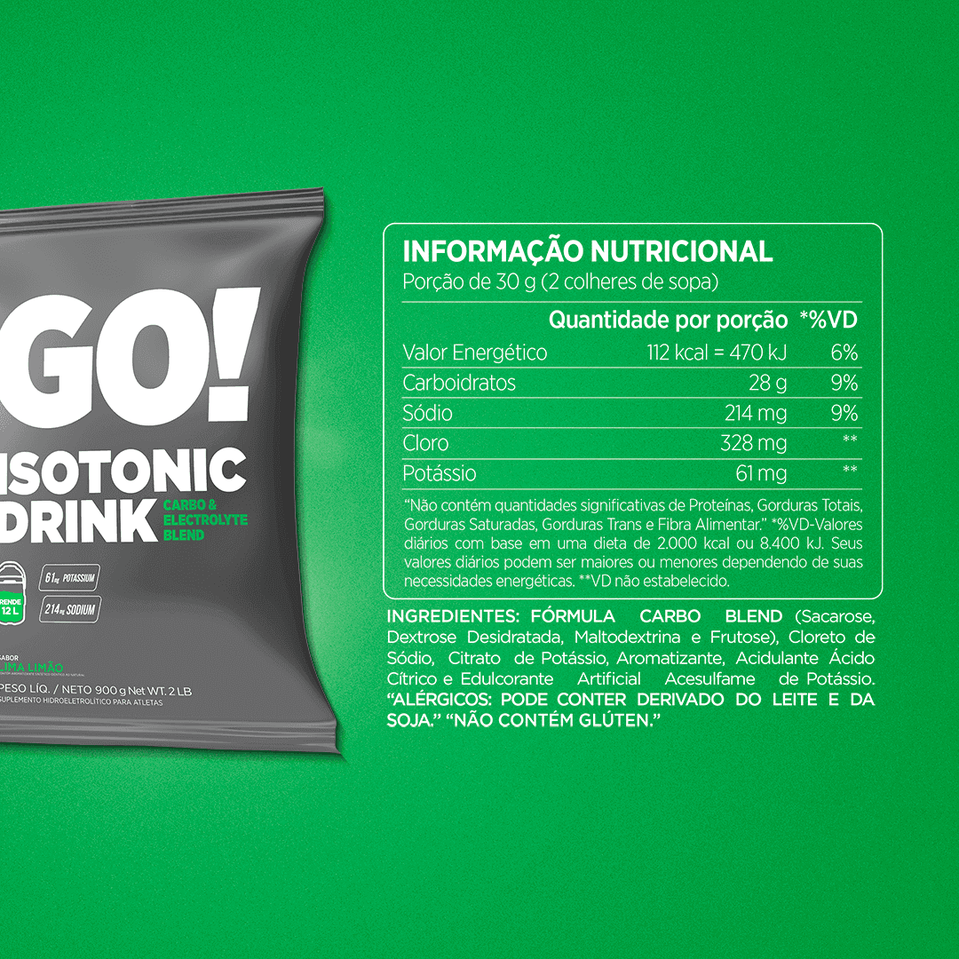 GO! Isotonic Drink Lima-Limão Atlhetica Nutrition 900g
