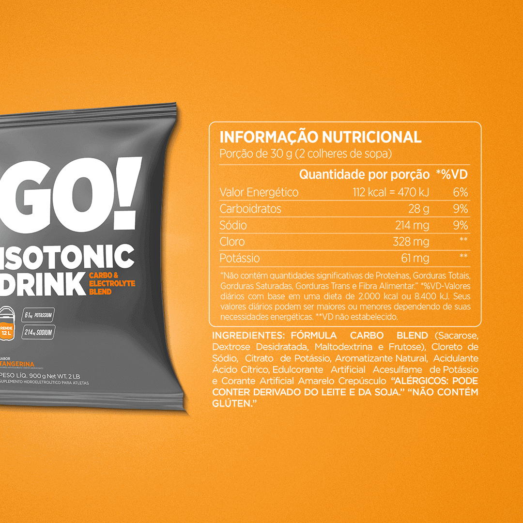 GO! Isotonic Drink Tangerina Nutrition 900g