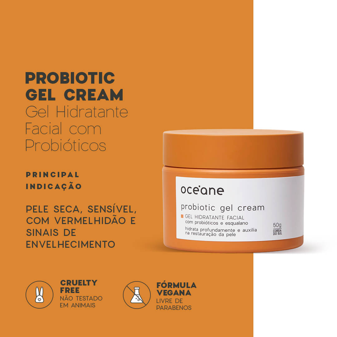 Gel Hidratante Facial Océane Com Probióticos E Esqualano 50g