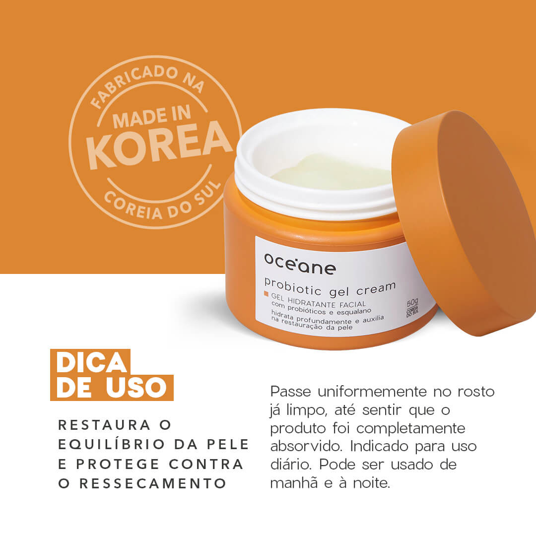 Gel Hidratante Facial Océane Com Probióticos E Esqualano 50g