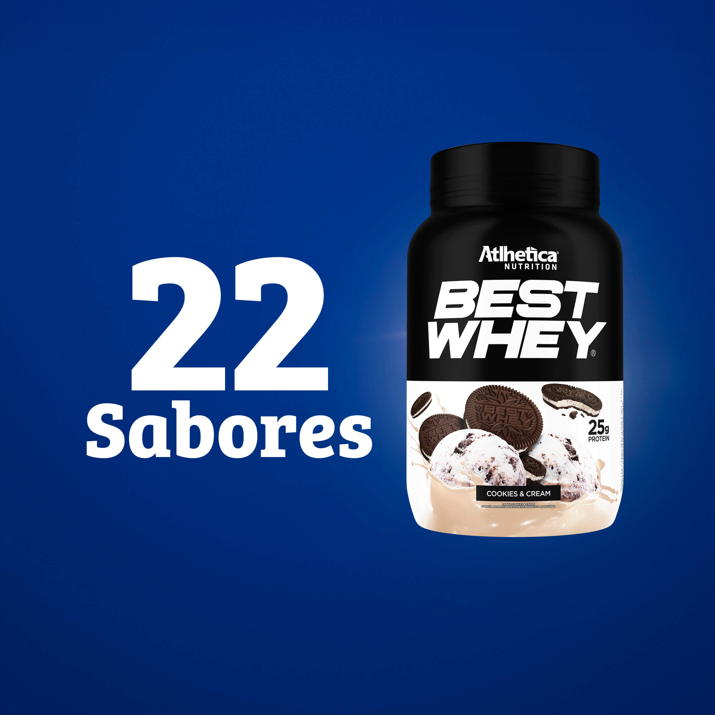 Best Whey Protein Cookies&Cream Atlhetica Nutrition 900g PanVel Farmácias