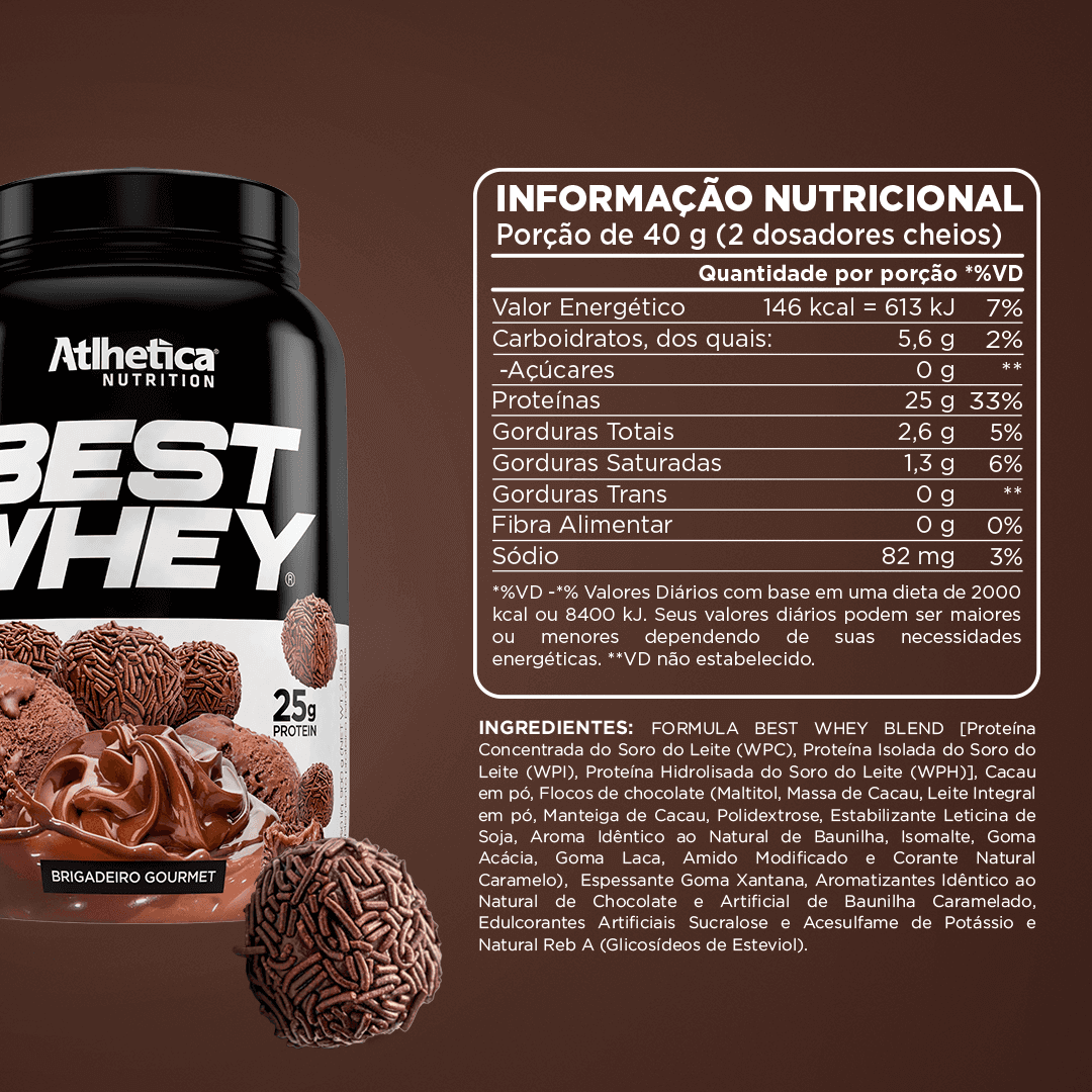 Best Whey Protein Brigadeiro Gourmet Atlhetica Nutrition 900g