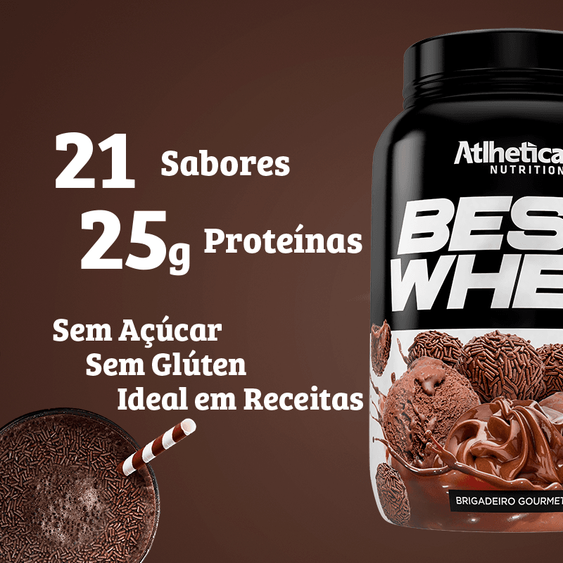 Best Whey Protein Brigadeiro Gourmet Atlhetica Nutrition 900g