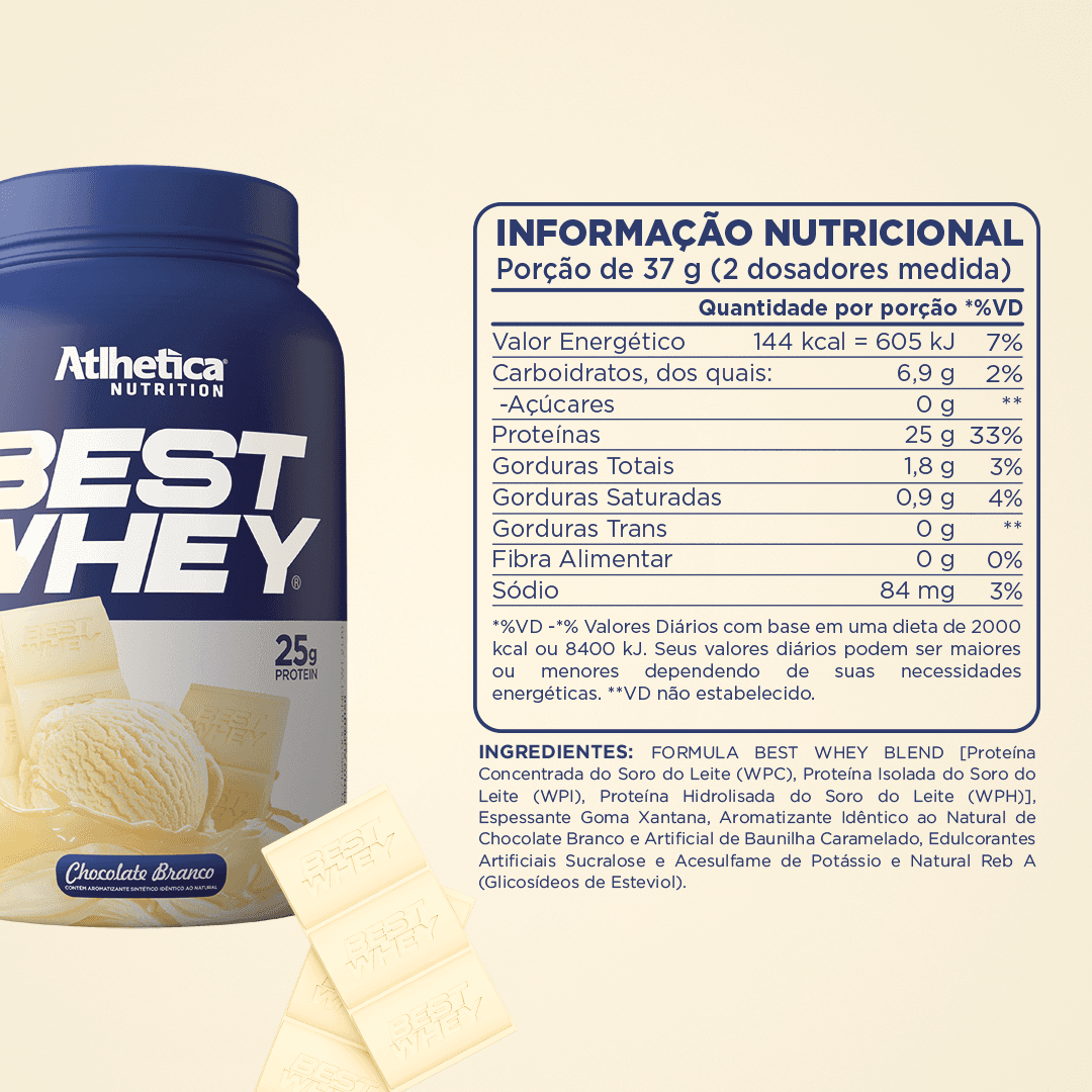Best Whey Protein Atlhetica Nutrition Chocolate Branco 900g