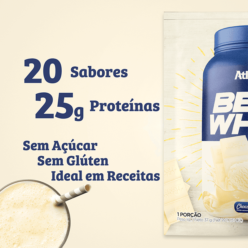 Best Whey Protein Atlhetica Nutrition Chocolate Branco 15 Sachês com 37g