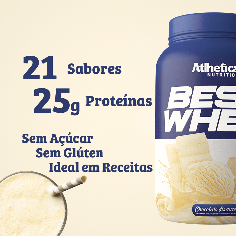 Best Whey Protein Atlhetica Nutrition Chocolate Branco 900g