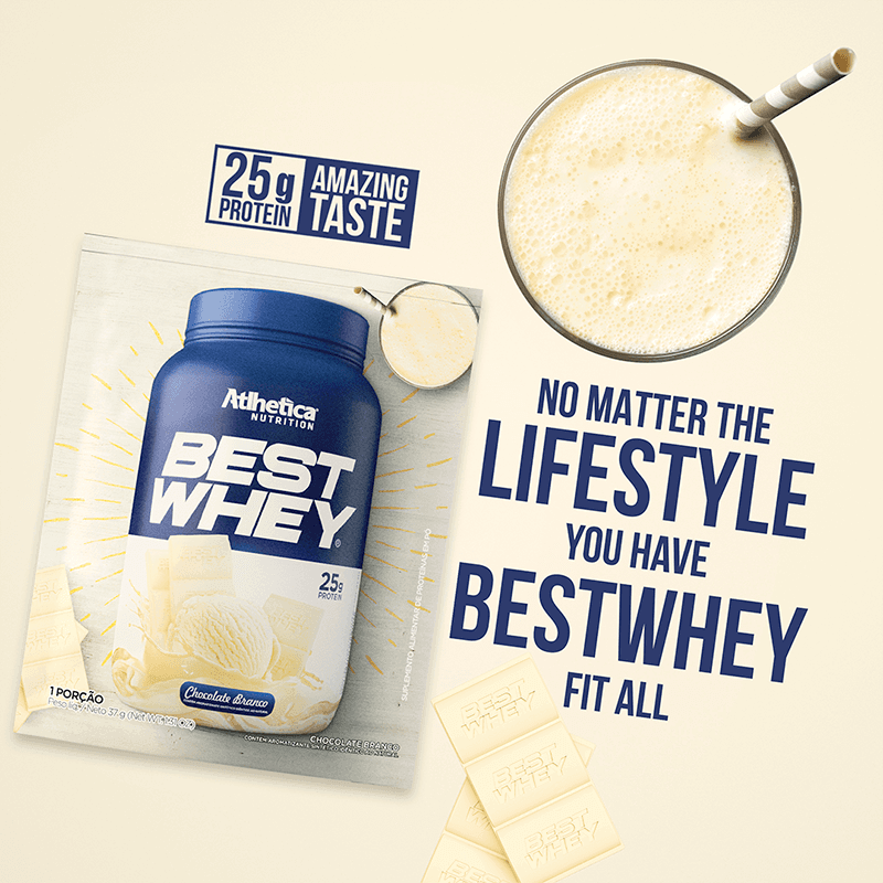 Best Whey Protein Atlhetica Nutrition Chocolate Branco 15 Sachês com 37g