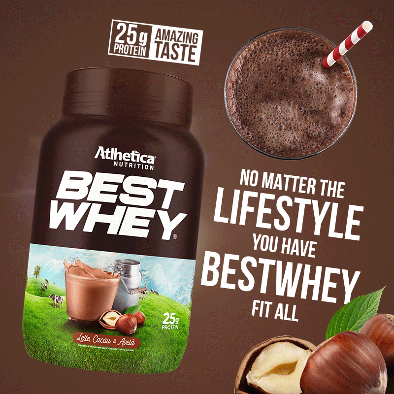 Best Whey Protein Leite, Cacau & Avelã Atlhetica Nutrition 900g